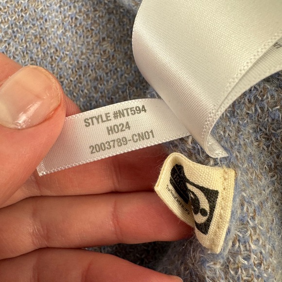 Madewell Alpaca Blend V-Neck Cardigan Plaid Warm Camel Brown Blue NT594 L - Picture 7 of 16